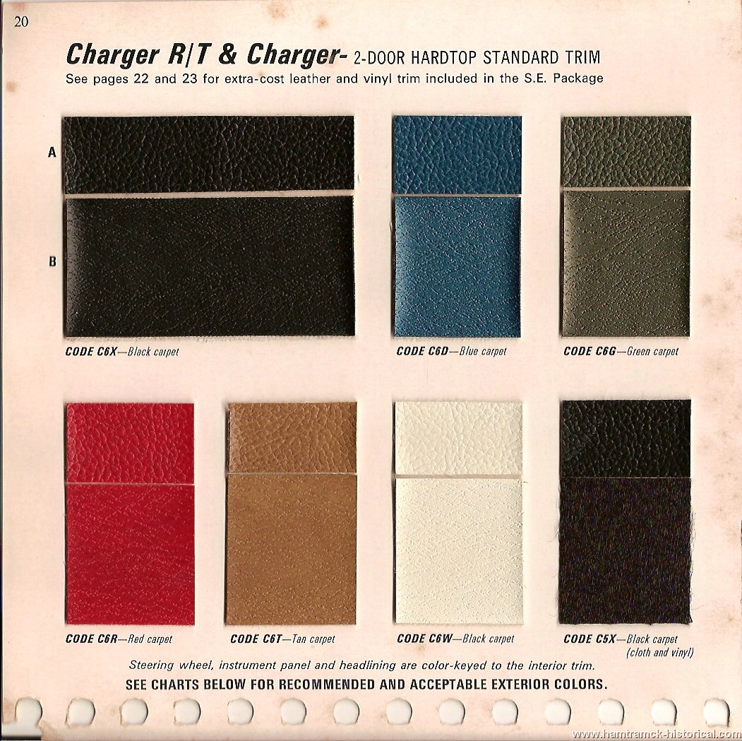 1969 Dodge Super Bee Color Chart